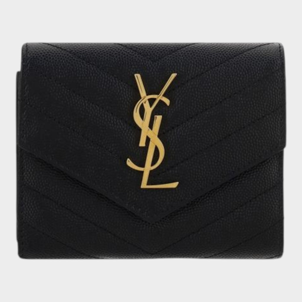 Saint Laurent Black Calf Leather Bos Taurus Wallet