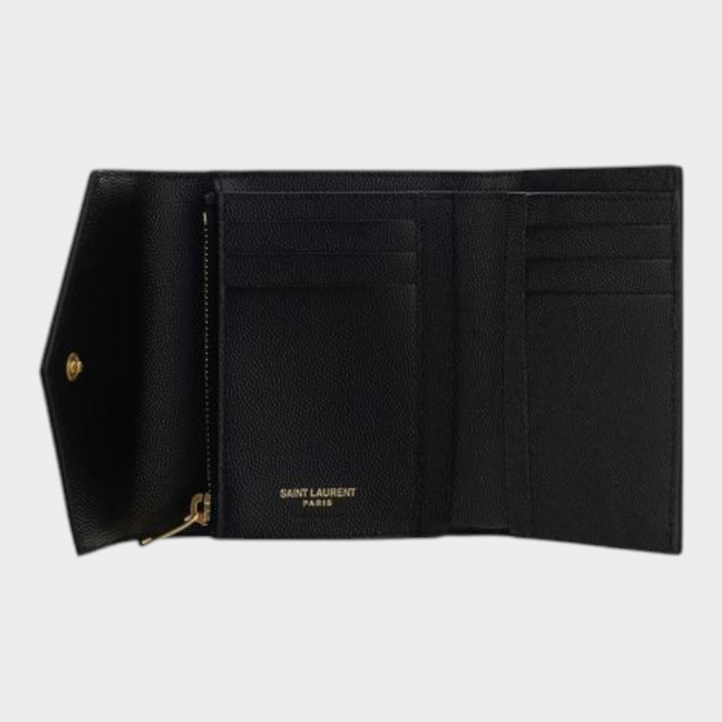 Saint Laurent Black Calf Leather Bos Taurus Wallet