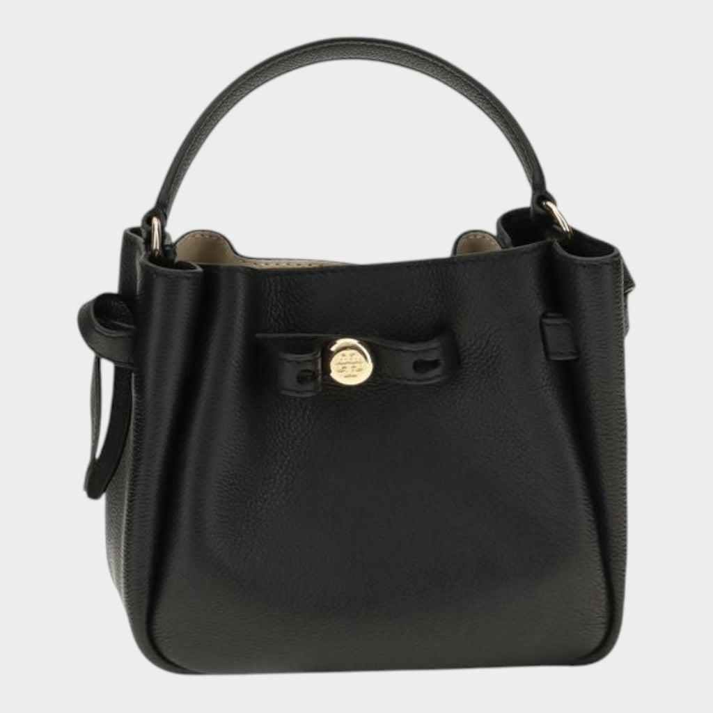 Tory Burch Black Calf Leather Bos Taurus Shoulder Bag
