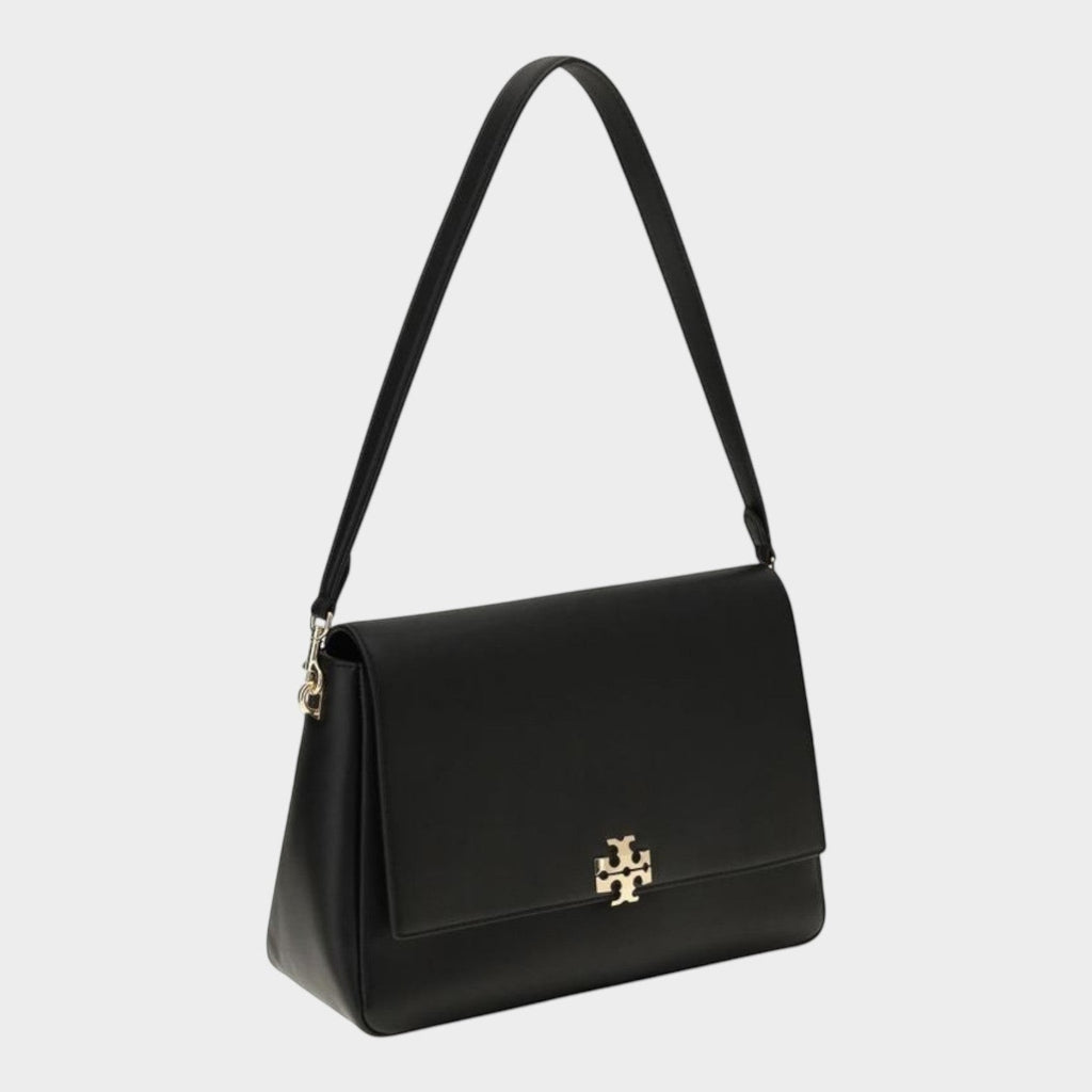 Tory Burch Black Calf Leather Bos Taurus Shoulder Bag