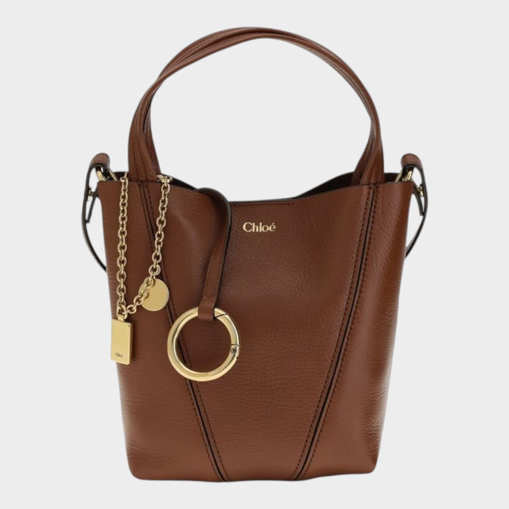 Chloé Spin Shoulder Bag in Dark Brown
