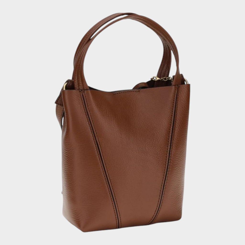 Chloé Spin Shoulder Bag in Dark Brown