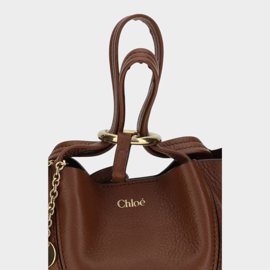 Chloé Spin Shoulder Bag in Dark Brown