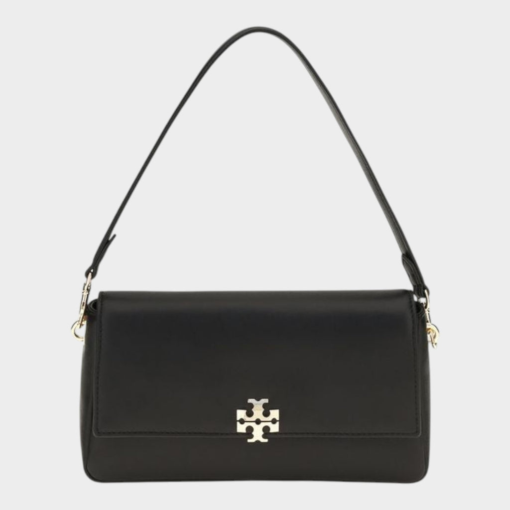 Tory Burch Black Calf Leather Bos Taurus Shoulder Bag