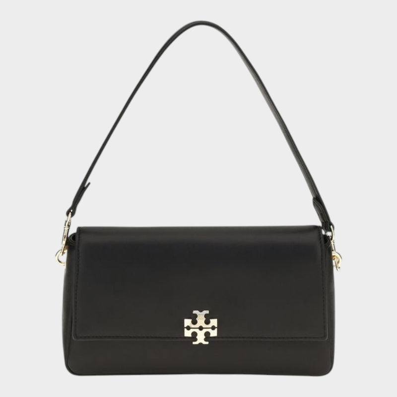 Tory Burch Black Calf Leather Bos Taurus Shoulder Bag