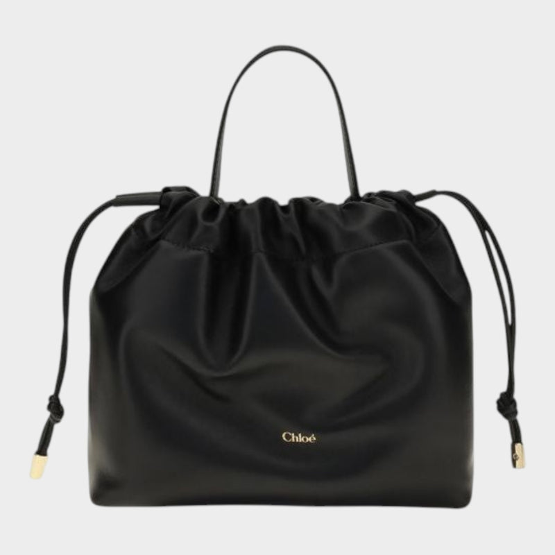 Chloé Icons Leather Chain Shoulder Bag in Black