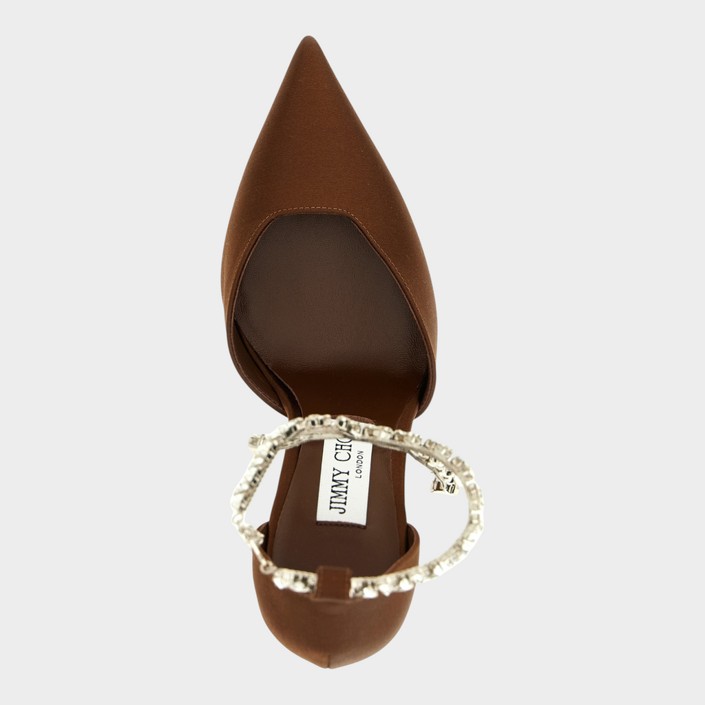 Jimmy Choo Brown Tencel High Heel Pumps