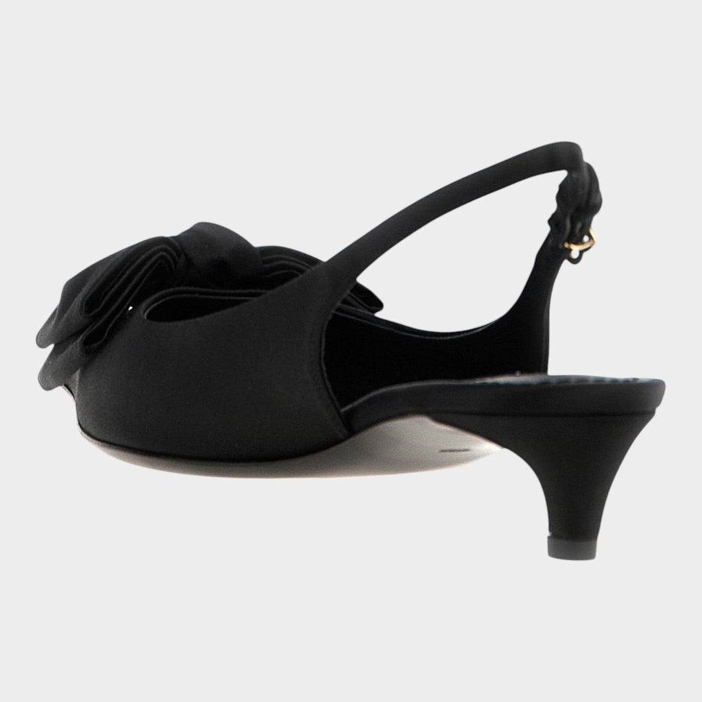 Dolce & Gabbana Black Viscose Mid Heel Pumps