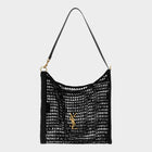 Saint Laurent Black Raffia Shoulder Bag