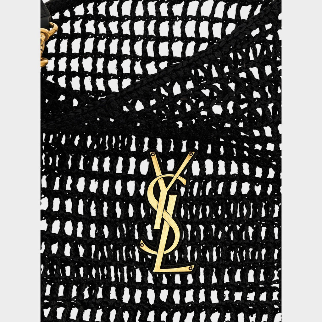 Saint Laurent Black Raffia Shoulder Bag