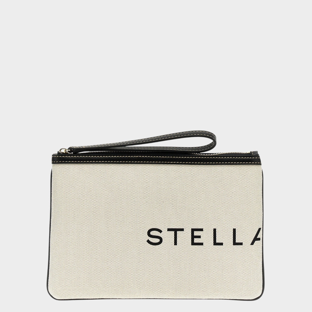 Stella McCartney Beige Cotton Clutch Bag