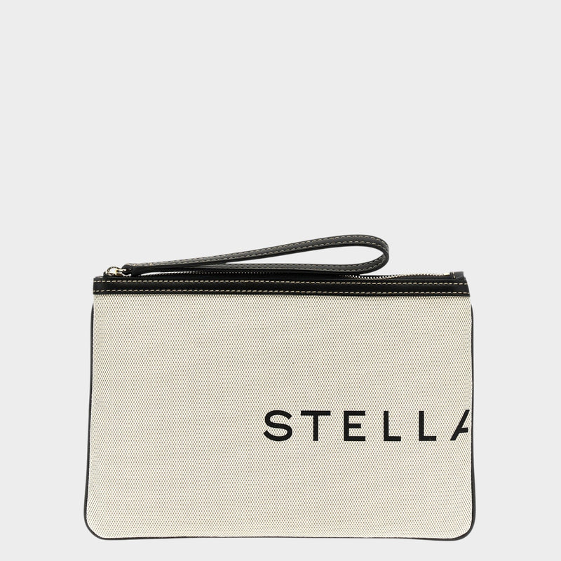 Stella McCartney Beige Cotton Clutch Bag