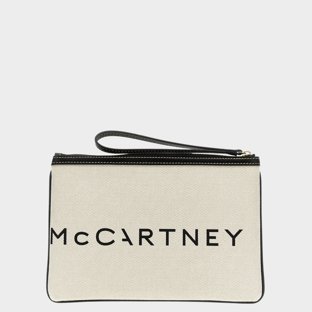 Stella McCartney Beige Cotton Clutch Bag