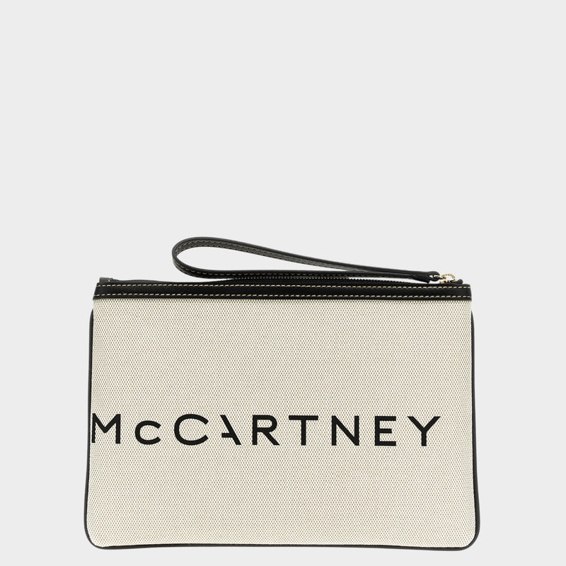 Stella McCartney Beige Cotton Clutch Bag