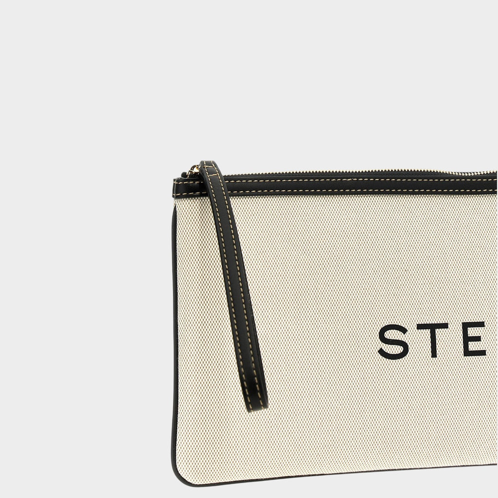 Stella McCartney Beige Cotton Clutch Bag