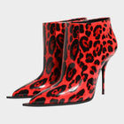 Dolce & Gabbana Red Leopard Cardinale Ankle Boots Shoes