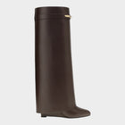 Givenchy Brown Calf Leather Bos Taurus High Heel Boots