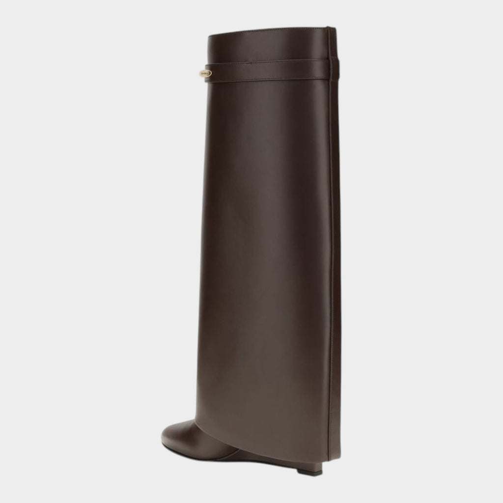 Givenchy Brown Calf Leather Bos Taurus High Heel Boots