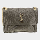 Saint Laurent Bicolor Calf Leather Bos Taurus Shoulder Bag