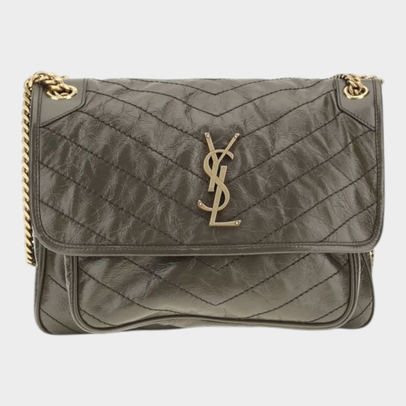 Saint Laurent Bicolor Calf Leather Bos Taurus Shoulder Bag