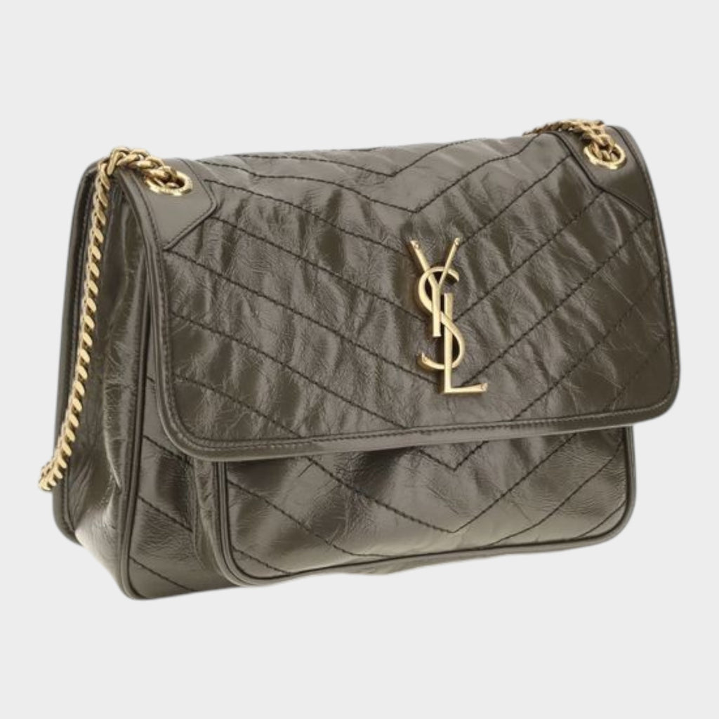 Saint Laurent Bicolor Calf Leather Bos Taurus Shoulder Bag
