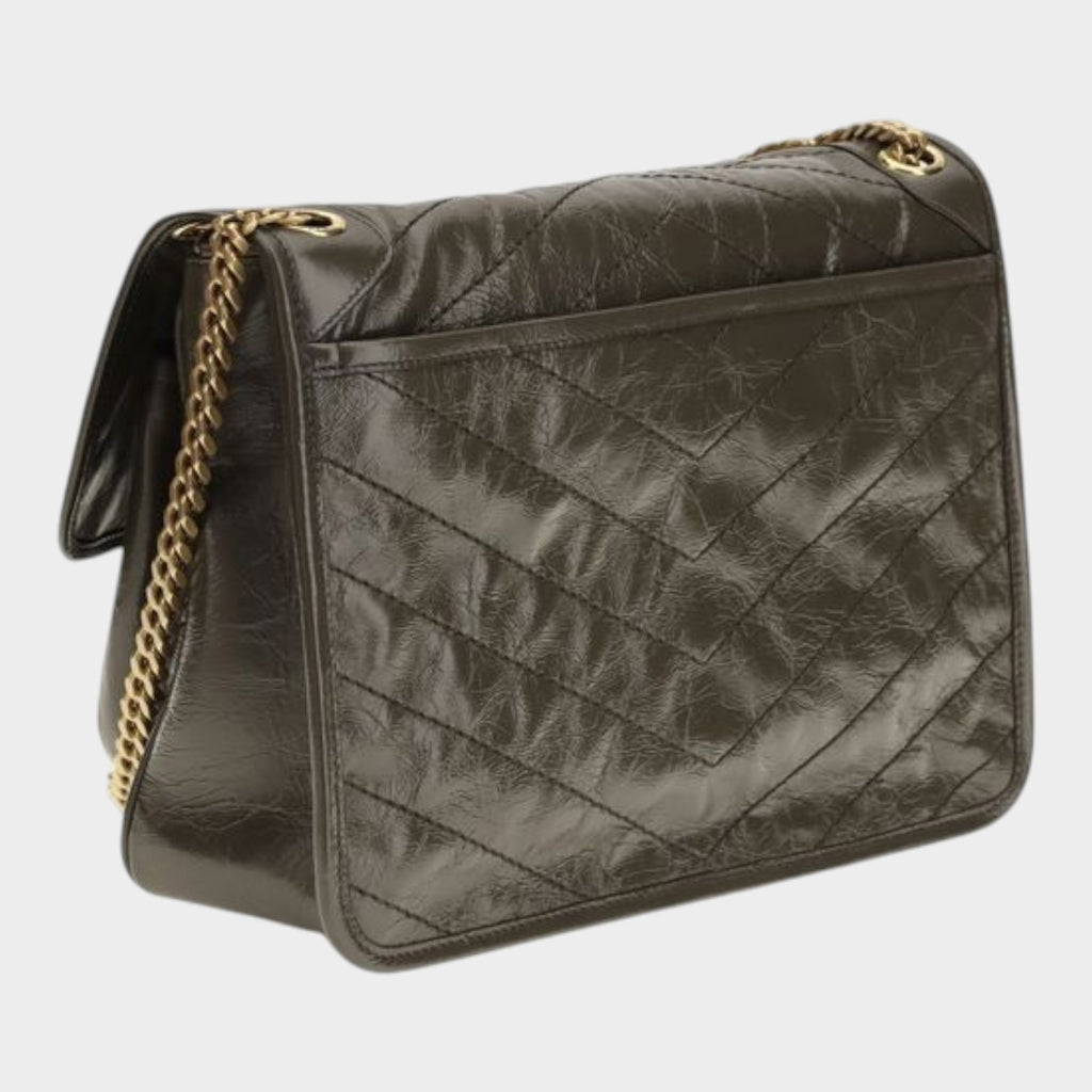 Saint Laurent Bicolor Calf Leather Bos Taurus Shoulder Bag