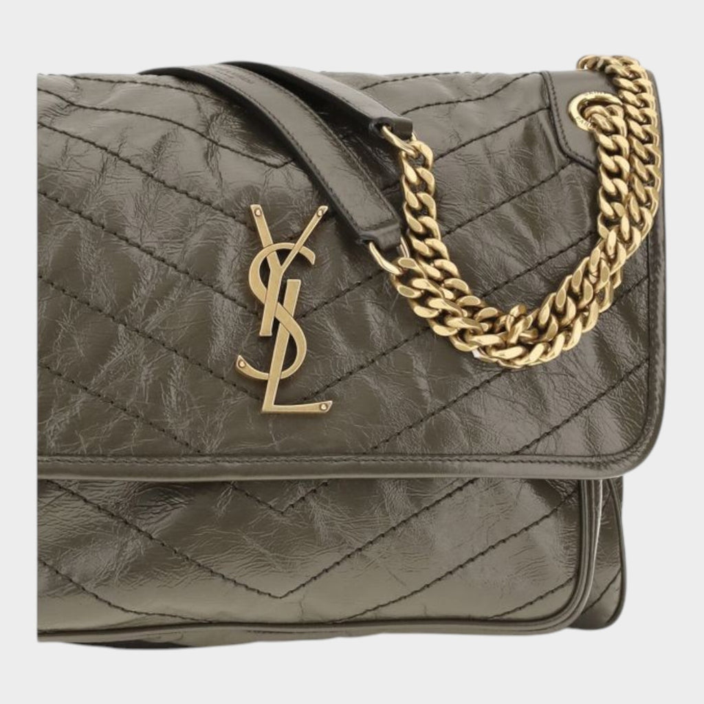 Saint Laurent Bicolor Calf Leather Bos Taurus Shoulder Bag