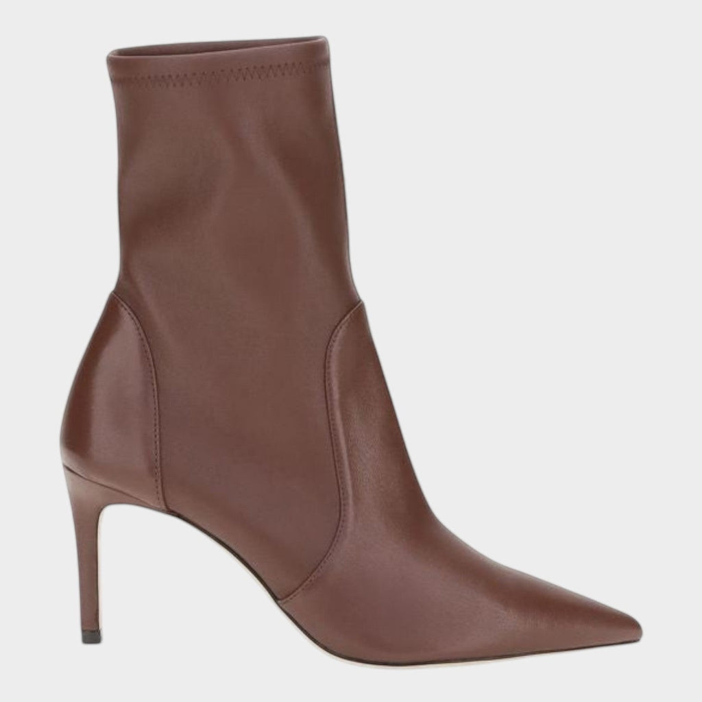 Stuart Weitzman Brown Calf Leather Bos Taurus Ankle Boots