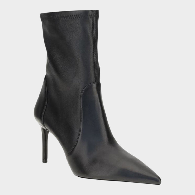 Stuart Weitzman Black Calf Leather Bos Taurus Ankle Boots