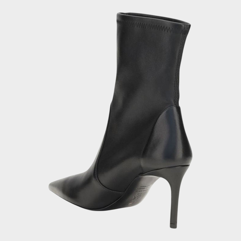 Stuart Weitzman Black Calf Leather Bos Taurus Ankle Boots