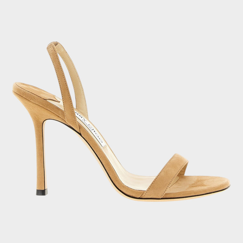 Jimmy Choo Beige Leather Stiletto Heel Sandals