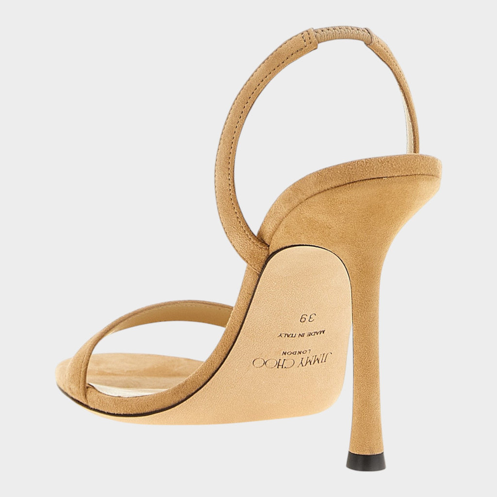 Jimmy Choo Beige Leather Stiletto Heel Sandals