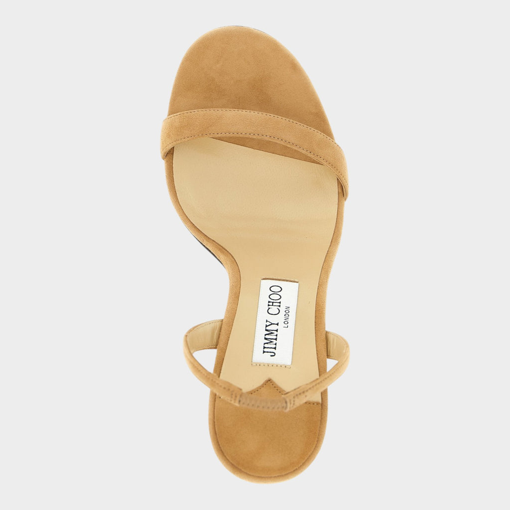 Jimmy Choo Beige Leather Stiletto Heel Sandals