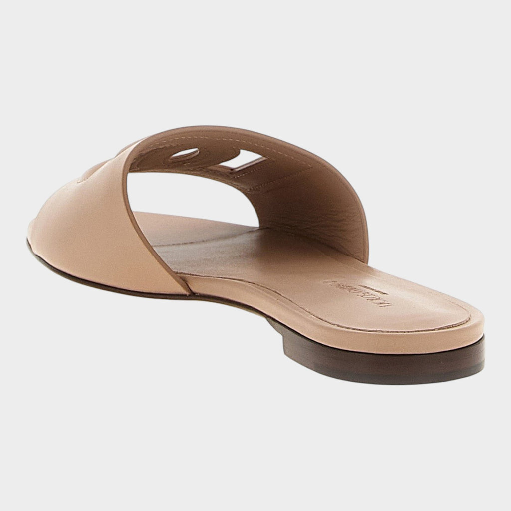 Dolce & Gabbana Beige Calfskin Slides