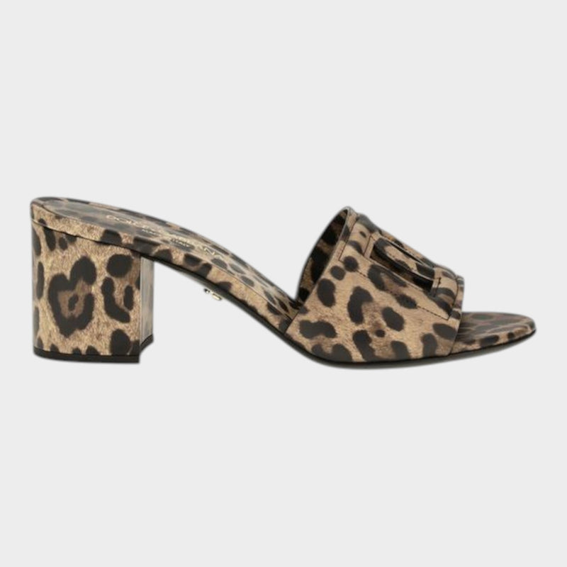 Dolce & Gabbana Beige Calf Leather Bos Taurus Mules