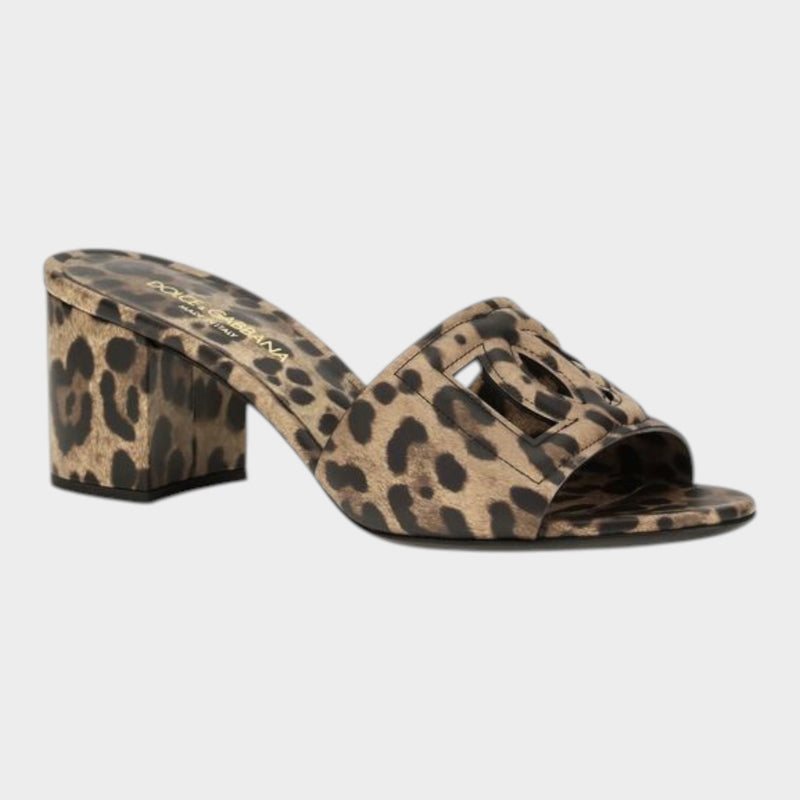 Dolce & Gabbana Beige Calf Leather Bos Taurus Mules