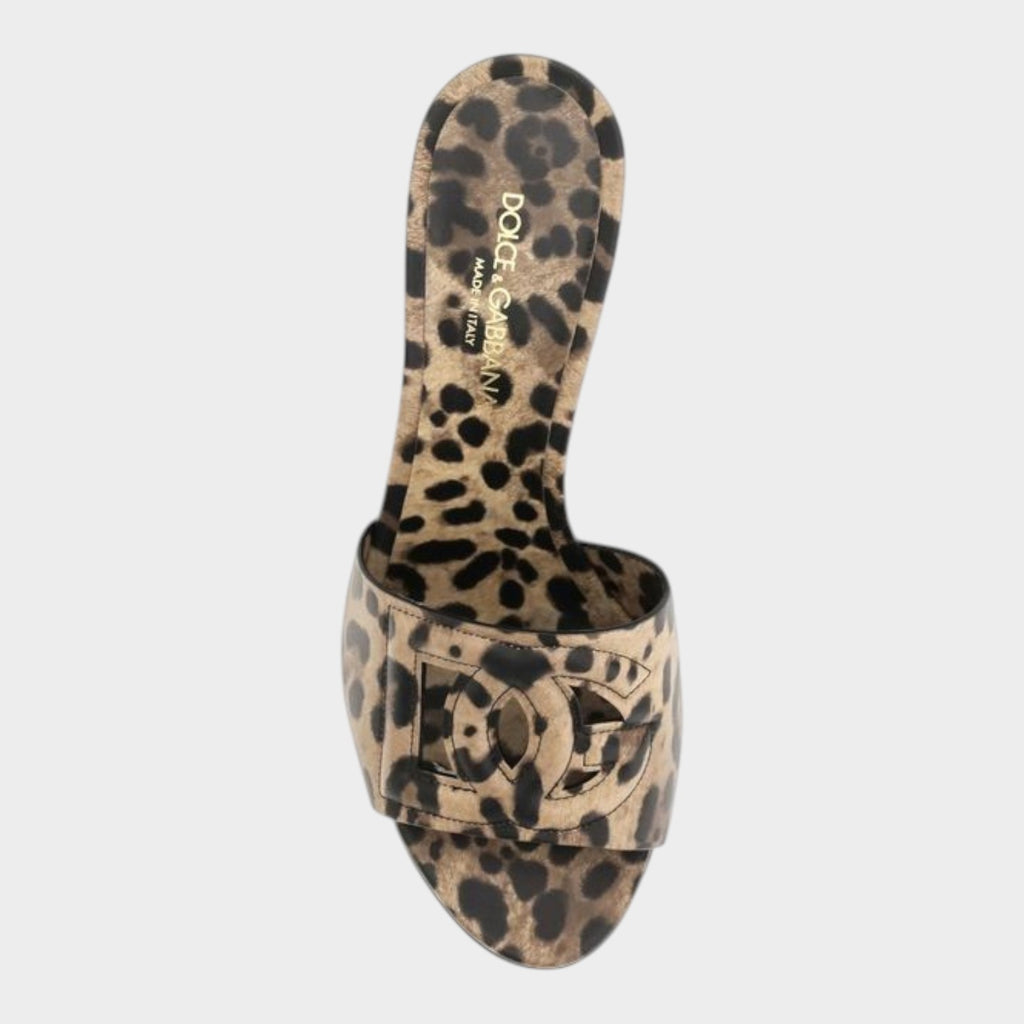Dolce & Gabbana Beige Calf Leather Bos Taurus Mules