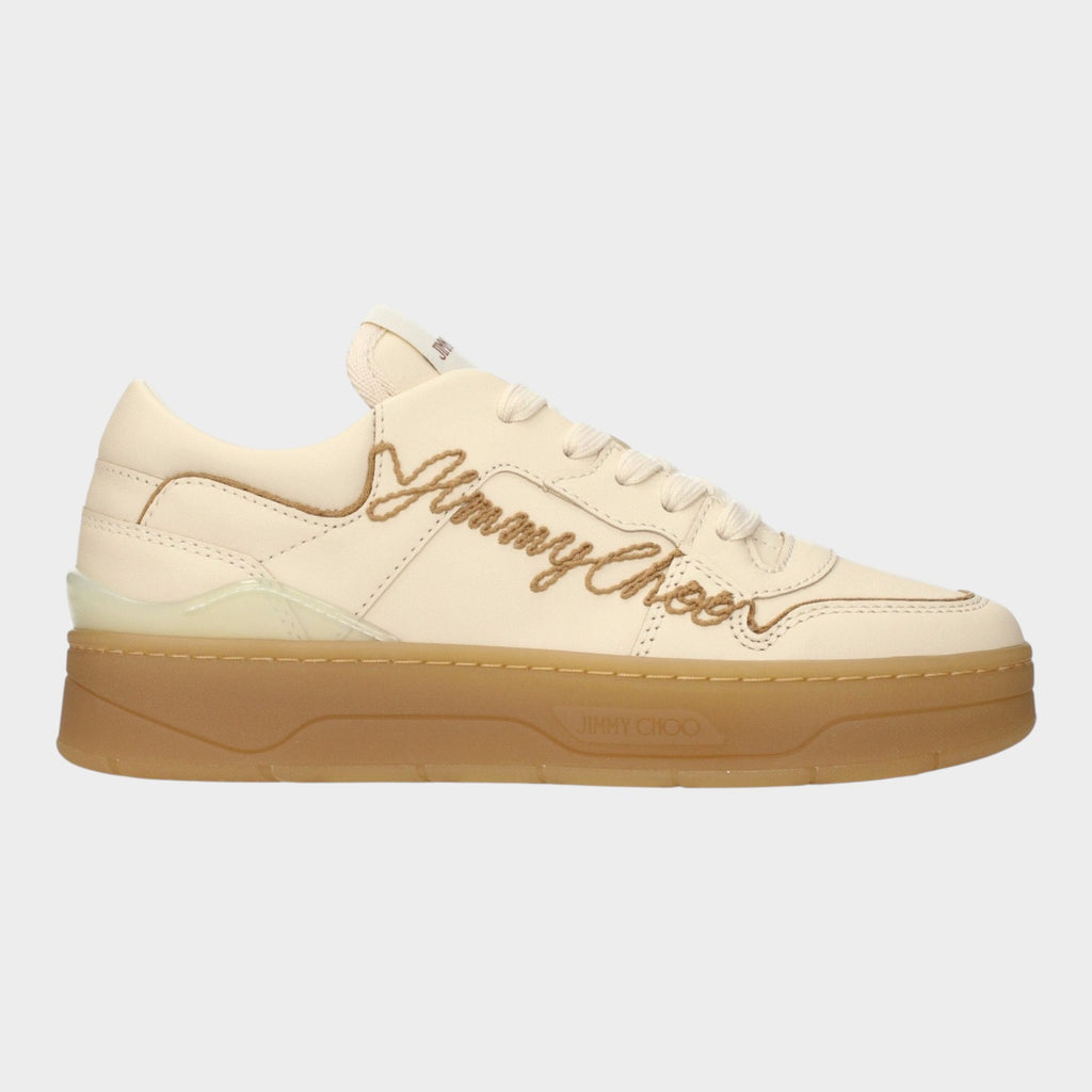 Jimmy Choo Beige Leather Low Top Sneakers