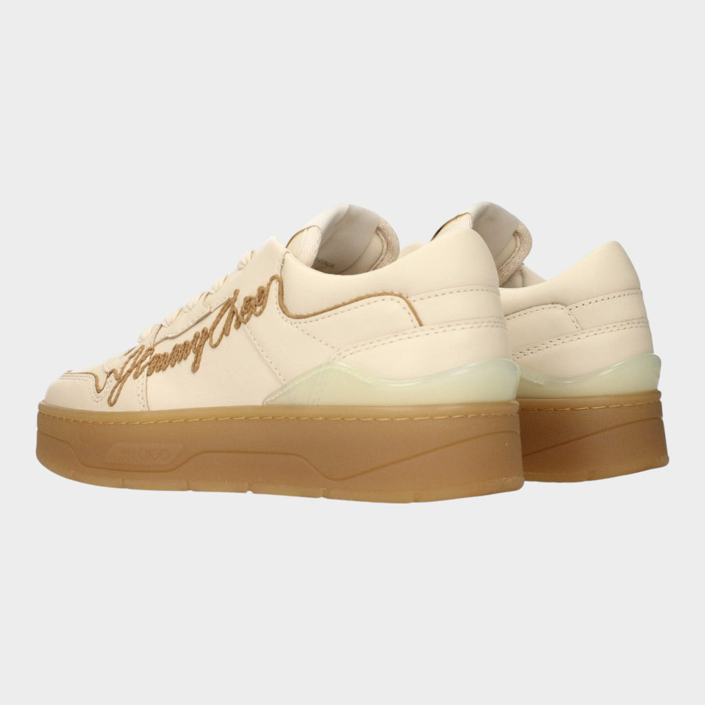 Jimmy Choo Beige Leather Low Top Sneakers