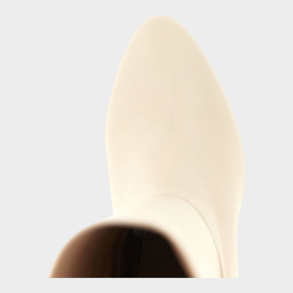 Stuart Weitzman White Lamb Leather Over The Knee