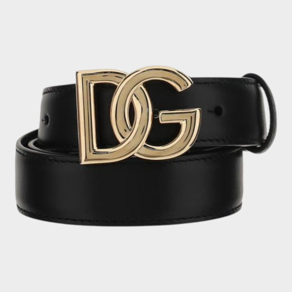 Dolce & Gabbana Black Calf Leather Bos Taurus Regular Belt