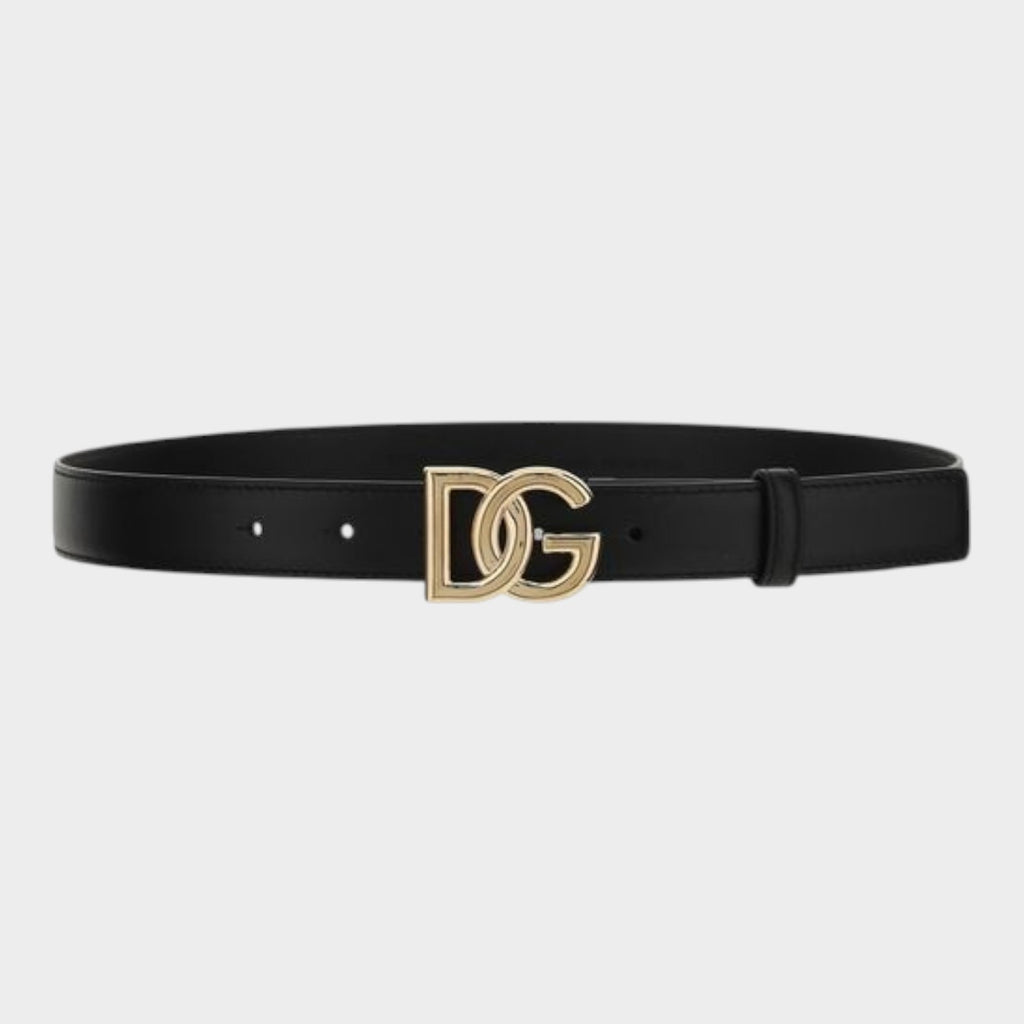 Dolce & Gabbana Black Calf Leather Bos Taurus Regular Belt