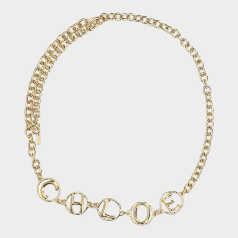 Chloé Script Jewel Gold Belt