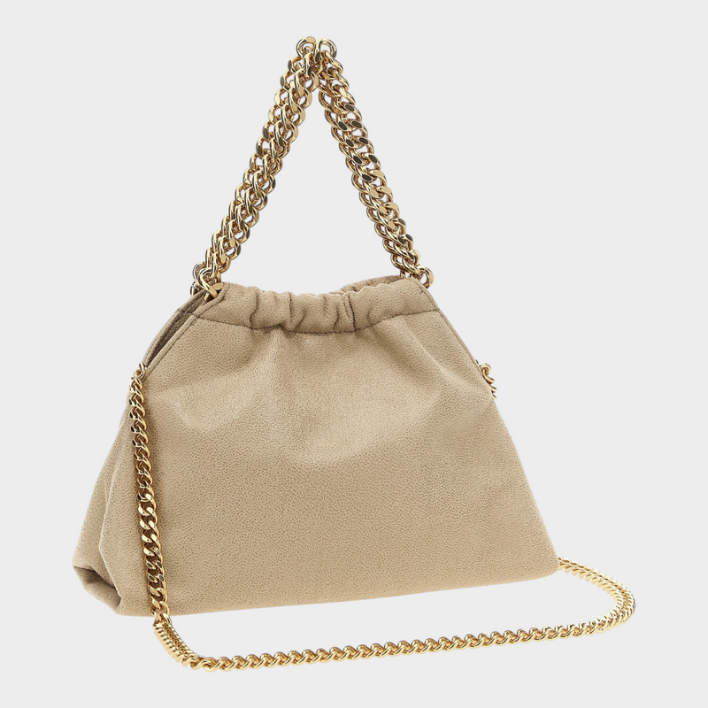 Esmire & Co Stella McCartney beige polyester crossbody bag with signature gold diamond-effect chain strap