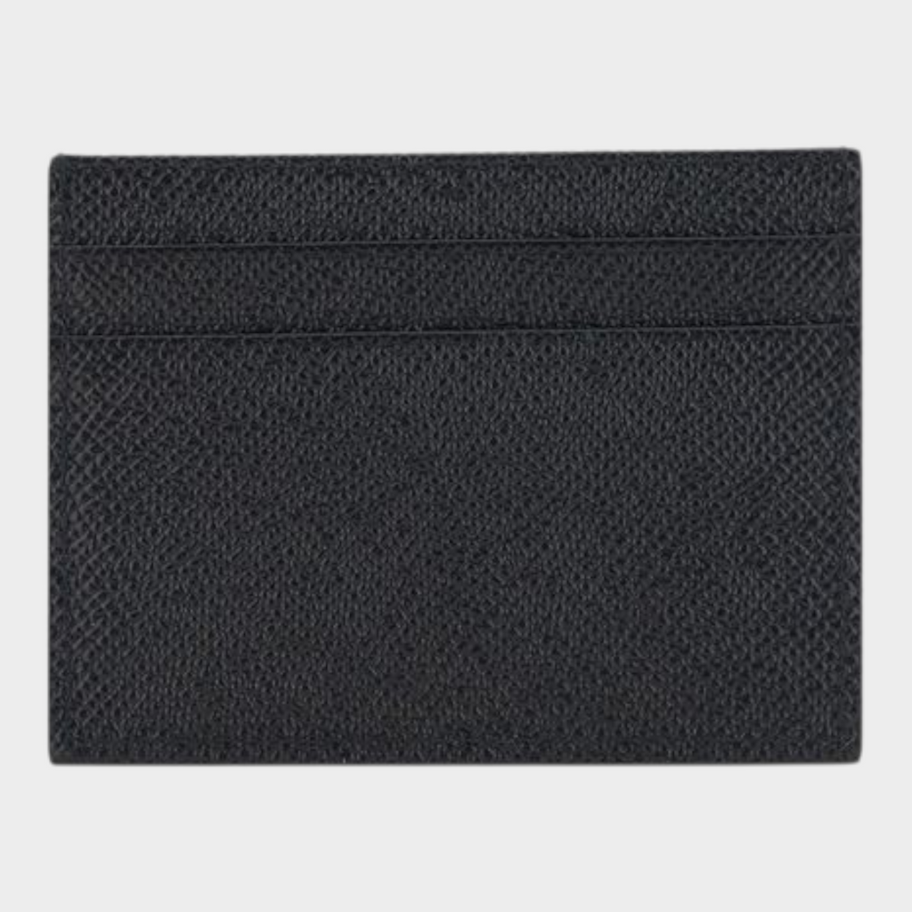 Esmire & Co Dolce & Gabbana black calf leather cardholder with textured finish and multiple card slots.