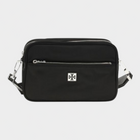 Esmire & Co Tory Burch Virginia black polyamide shoulder bag with silver hardware and front zip pocket