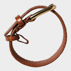 Esmire & Co Dolce & Gabbana brown caiman leather bracelet belt with a polished gold-tone buckle closure.