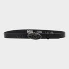 Esmire & Co Diesel B-1dr 25 black belt featuring an enameled metal oval D buckle on a smooth strap
