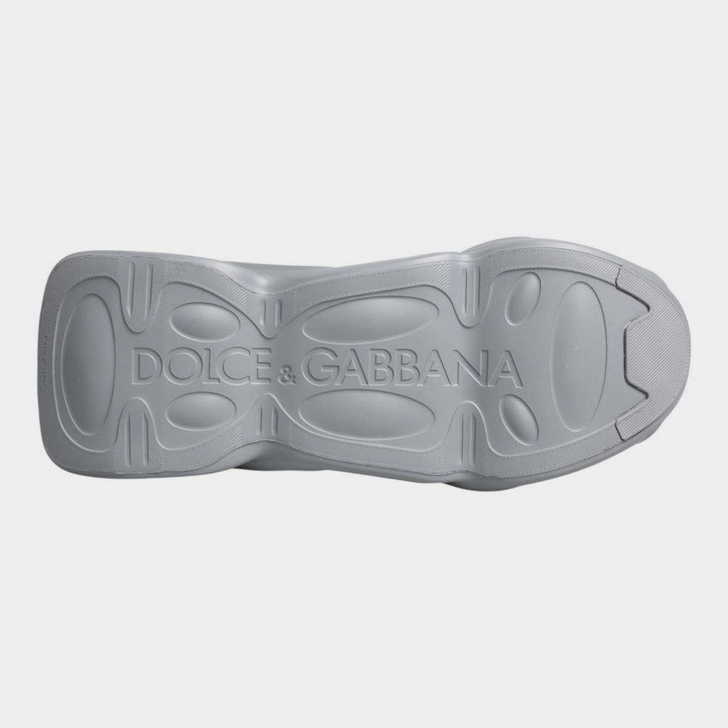 Esmire & Co Dolce & Gabbana grey slip-on sneaker rubber sole with embossed logo and wave-inspired tread pattern