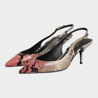 Esmire & Co Dolce & Gabbana multicolour python leather slingback heels with a pointed toe and slender heel.